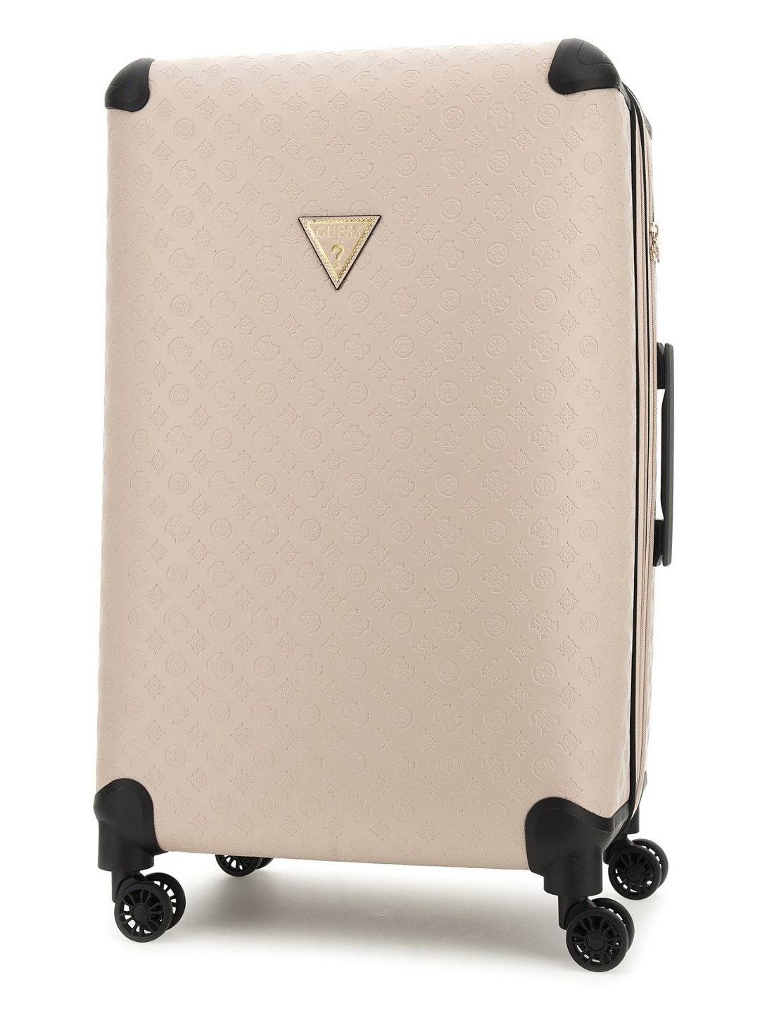 Beige Textured Trolley Bag