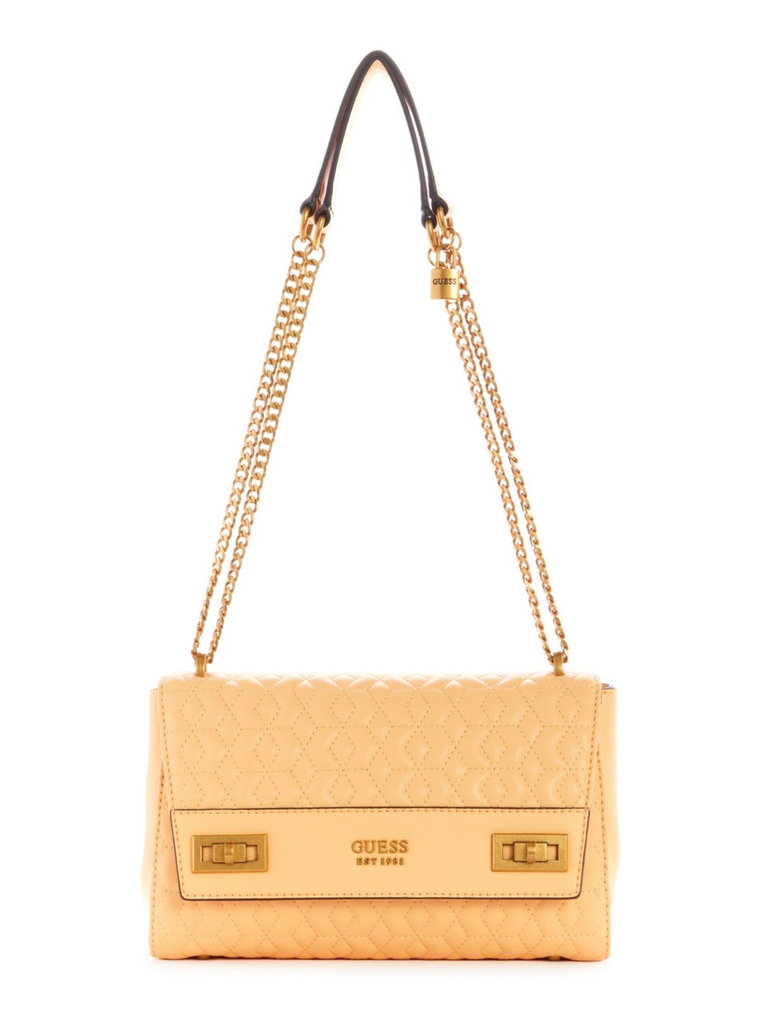 Pale Peach Quilted Katey Flap Shoulder Bag