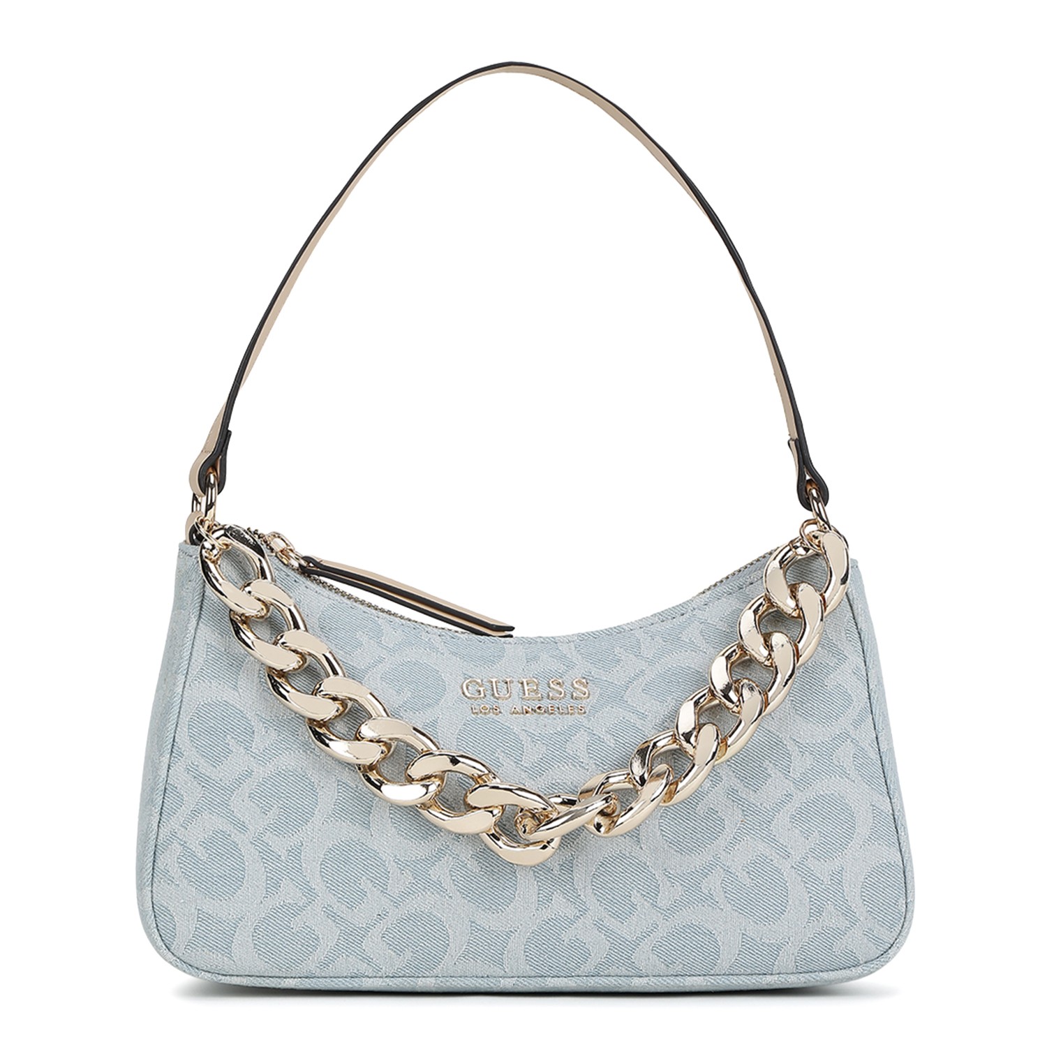 Guess Blue Self Design Junie Mini Shoulder Bag