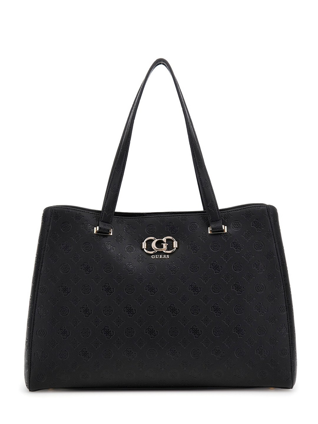 Guess Black Logo Textured Salinge Tote Bag