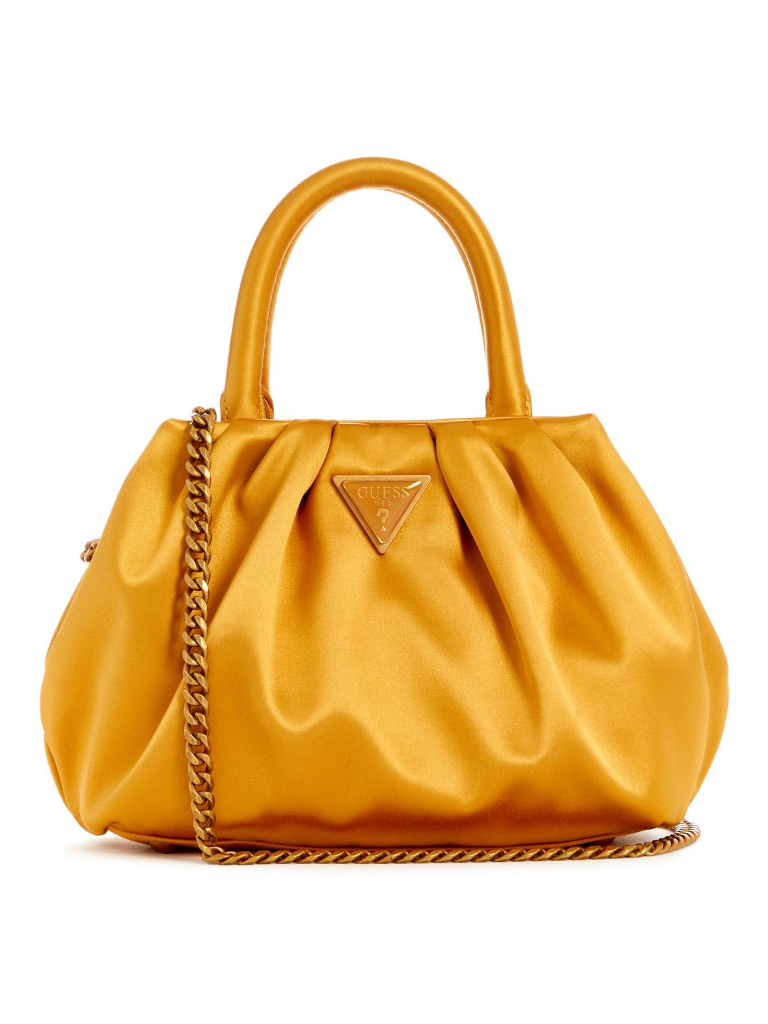 Guess Women Gold Solid Mini Satchel Bag