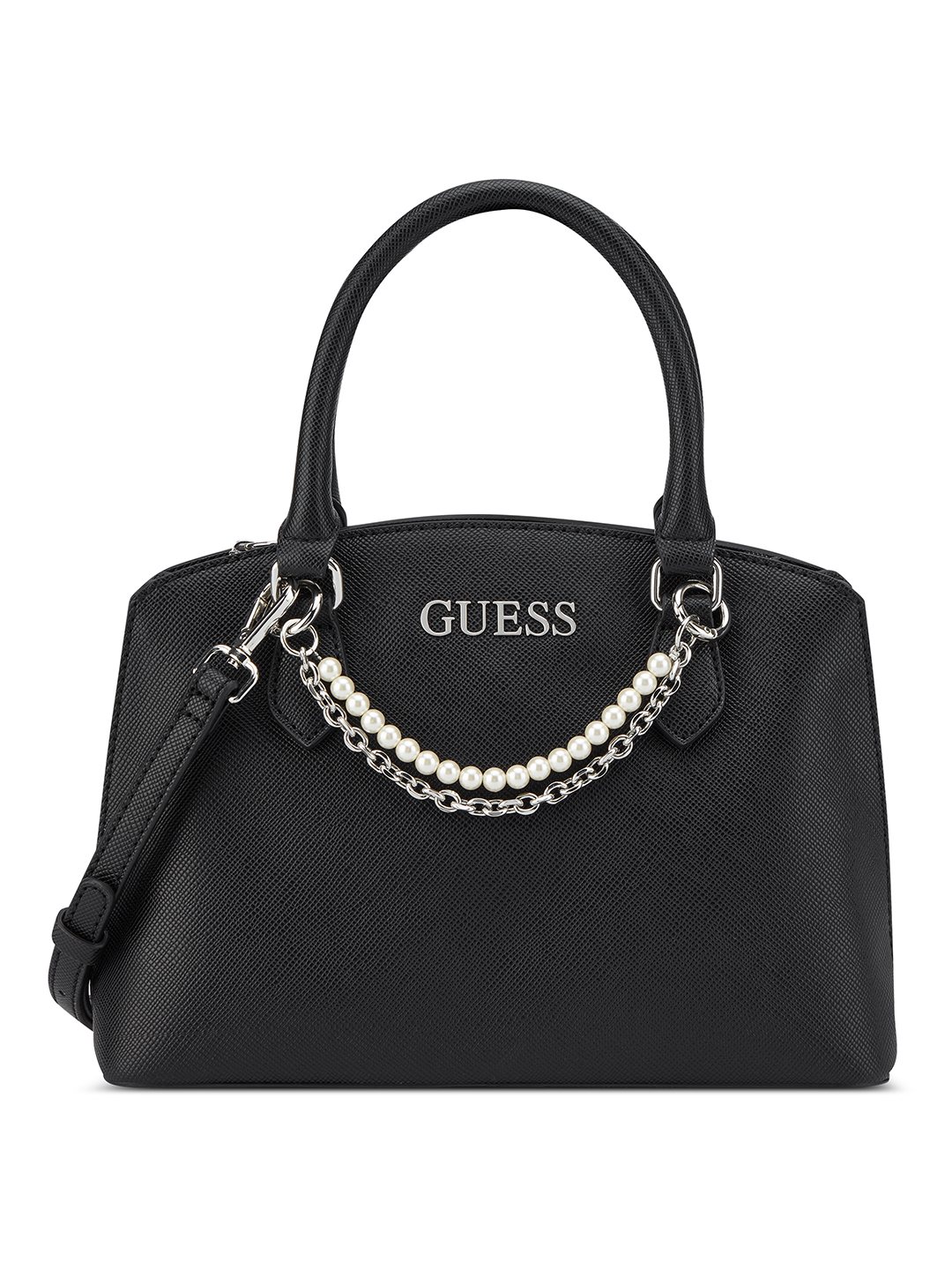 Black Solid Zipper Jeanine Satchel Bag