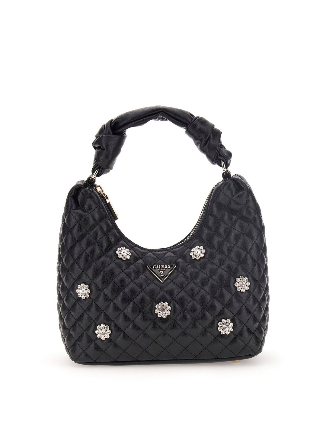 Guess Black Quilted Everlee Small Hobo Bag