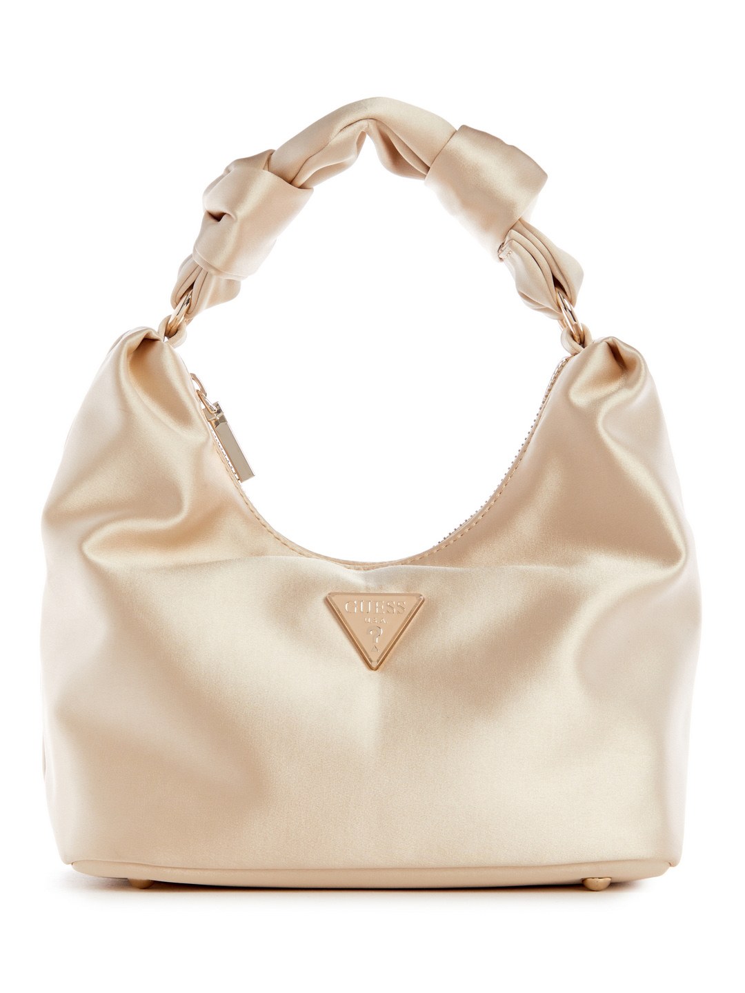 Women Pale Gold Solid Velina Hobo Bag