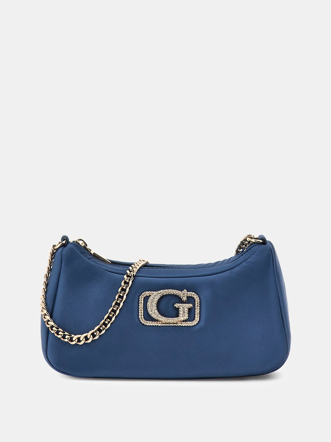Blue Solid Prue Mini Top Zip Shoulder Bag