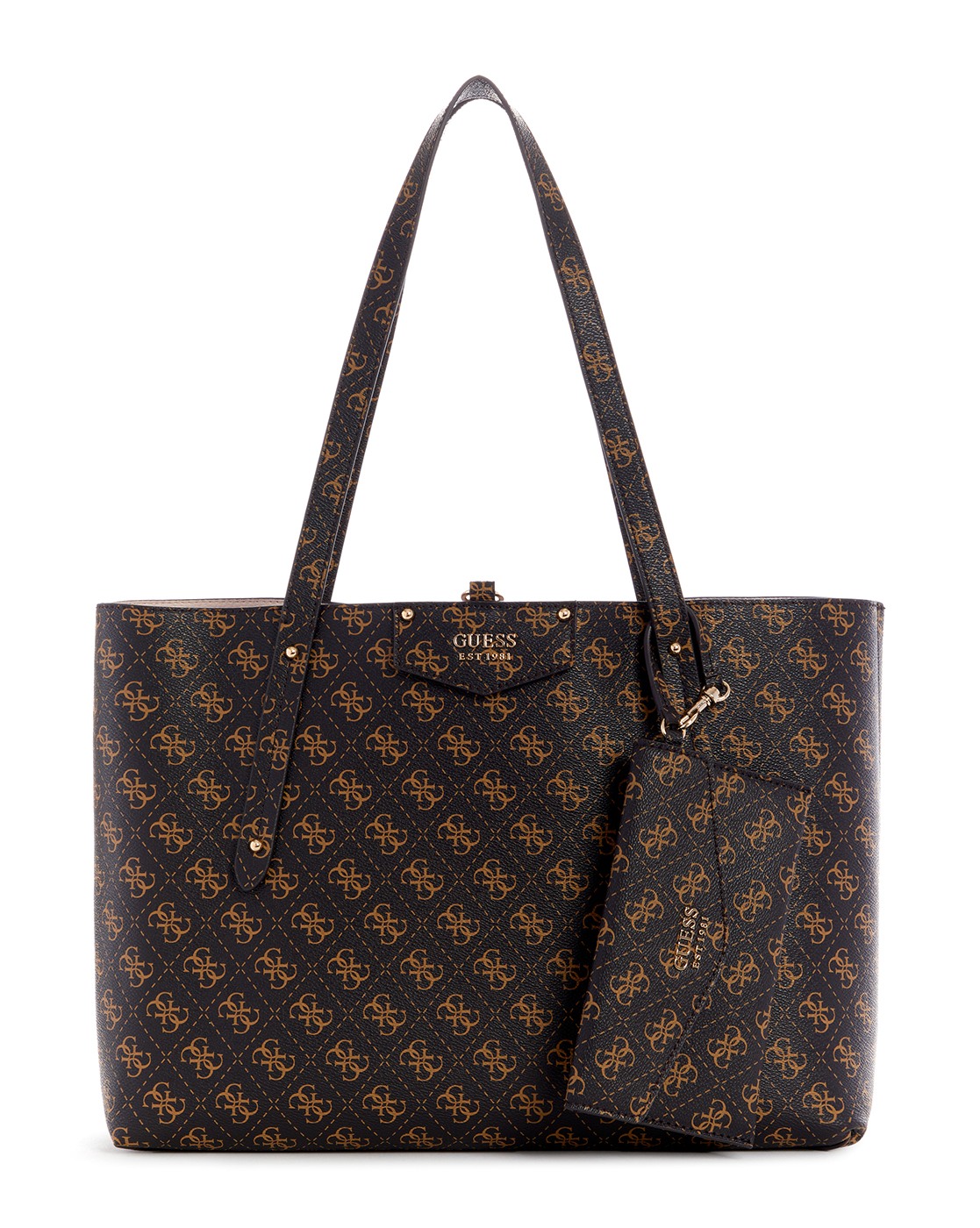 Black PU Printed Tote Bag