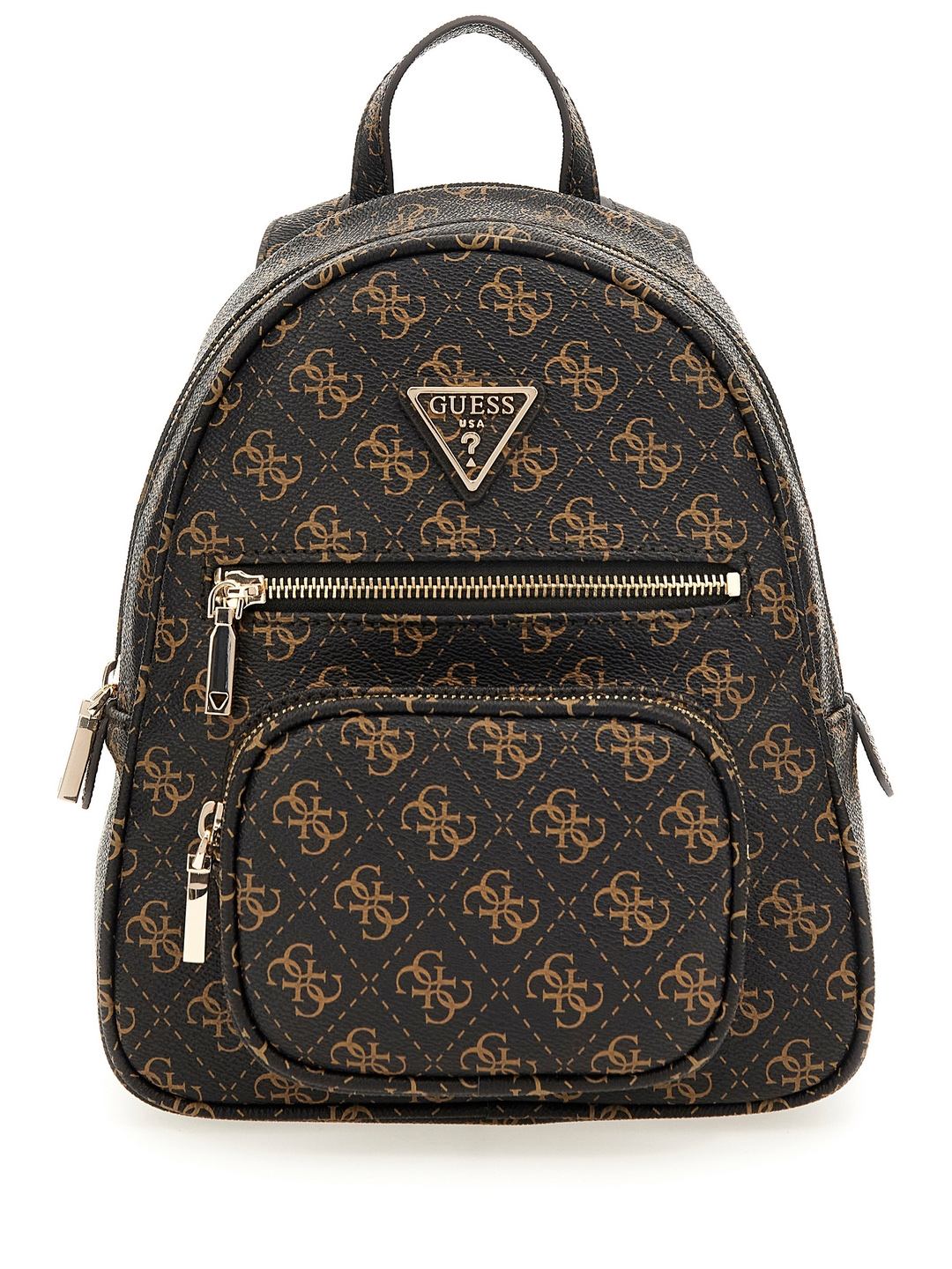 Guess Women Brown Geometric Backpack