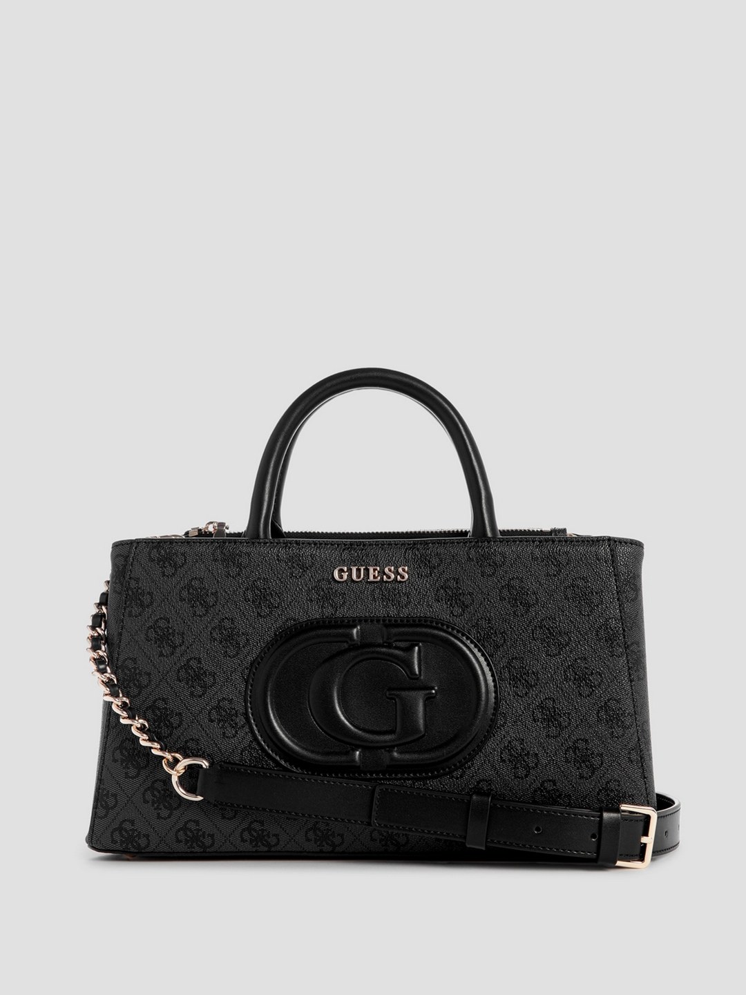 Black Monogram Eco Mietta Small Society Satchel