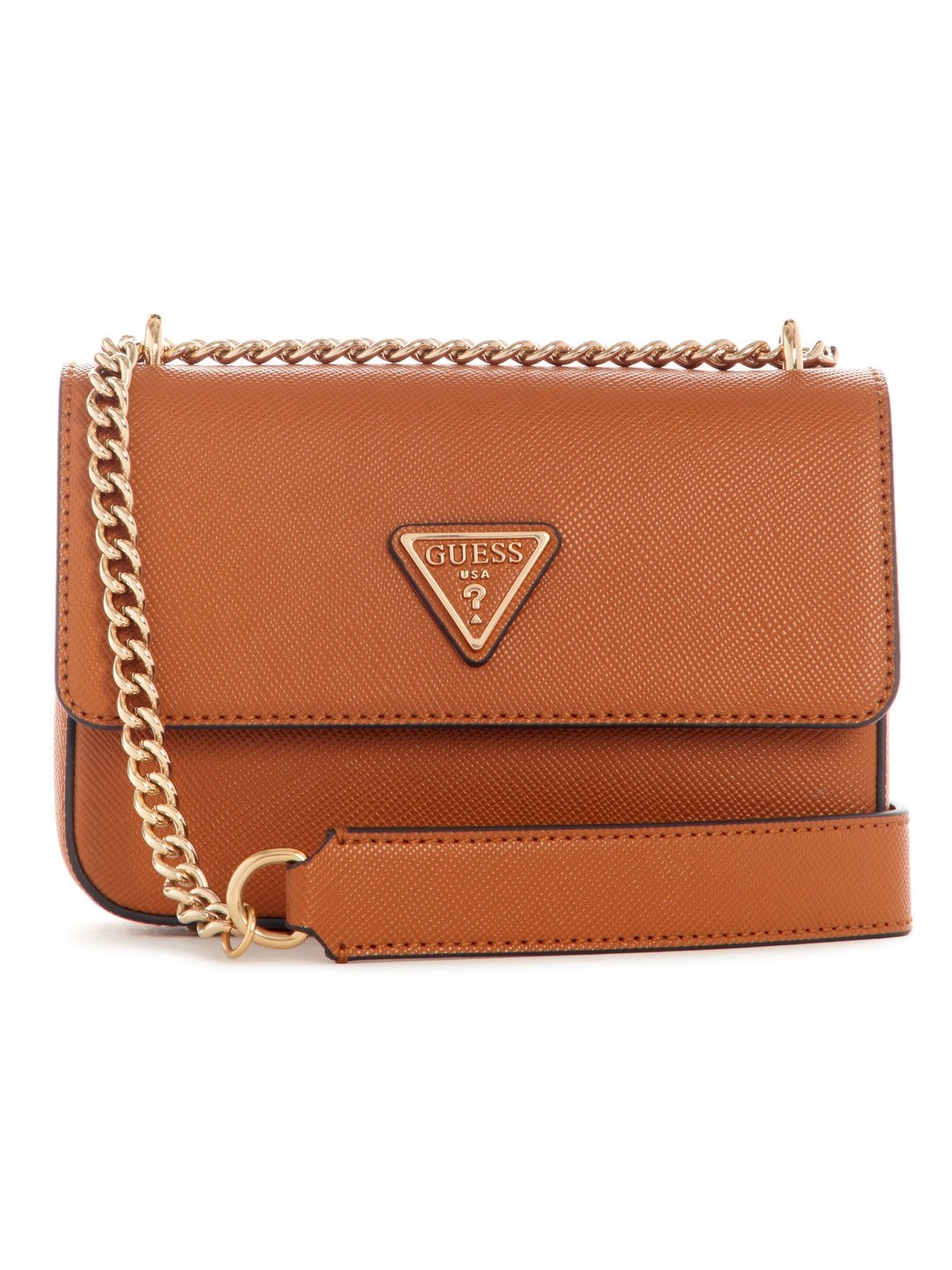 Cognac Textured Eco Elements Crossbody Bag