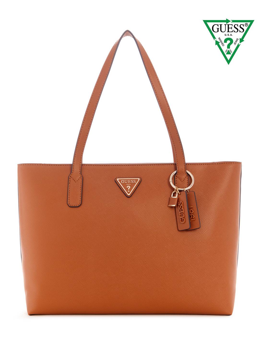 Guess Women Brown Textured Tote Bag