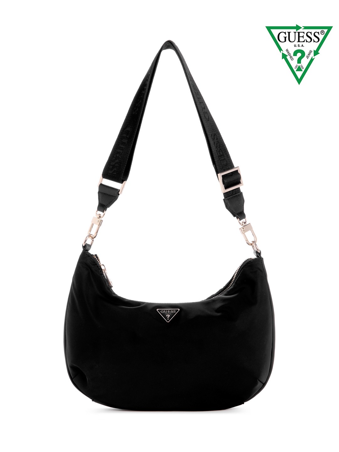 Guess Women Black Solid Strap Handle Shoulder Bag