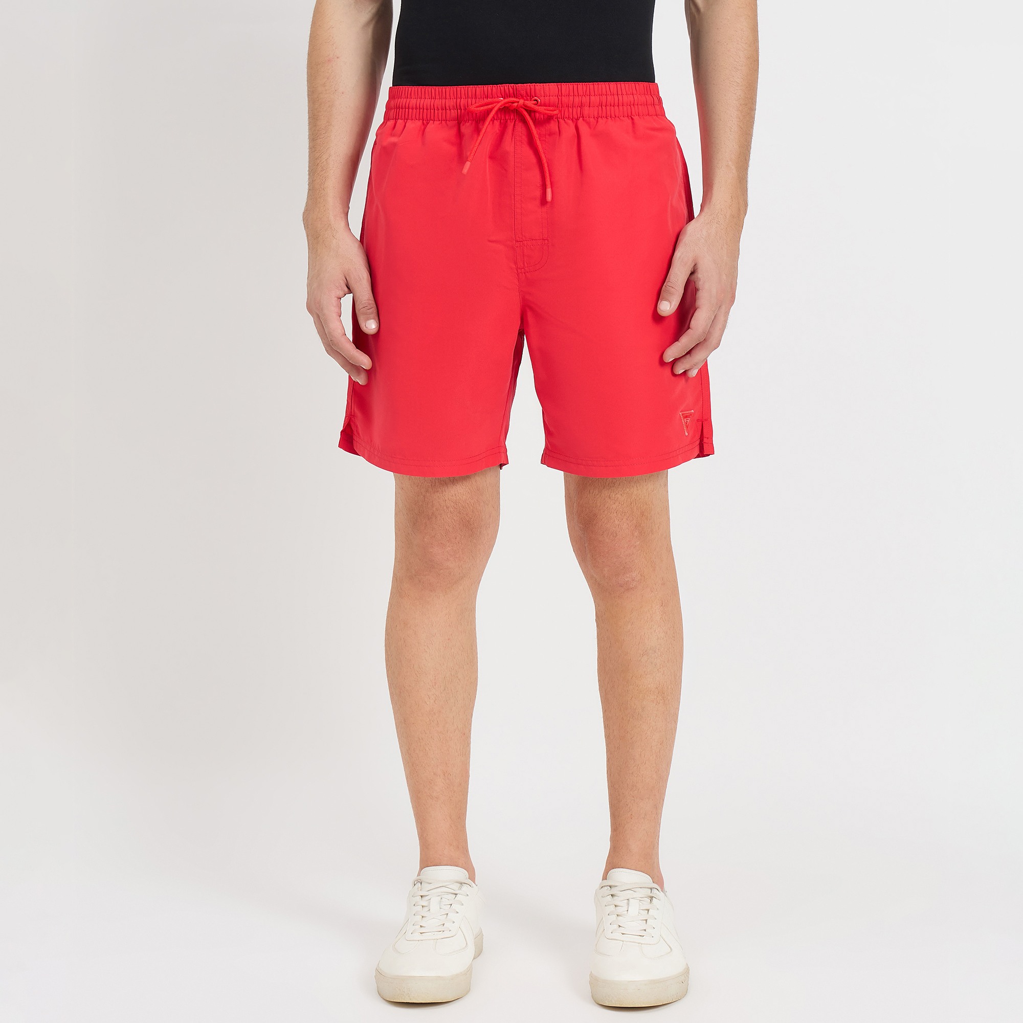 Guess Men Solid Drawstring Swim Shorts