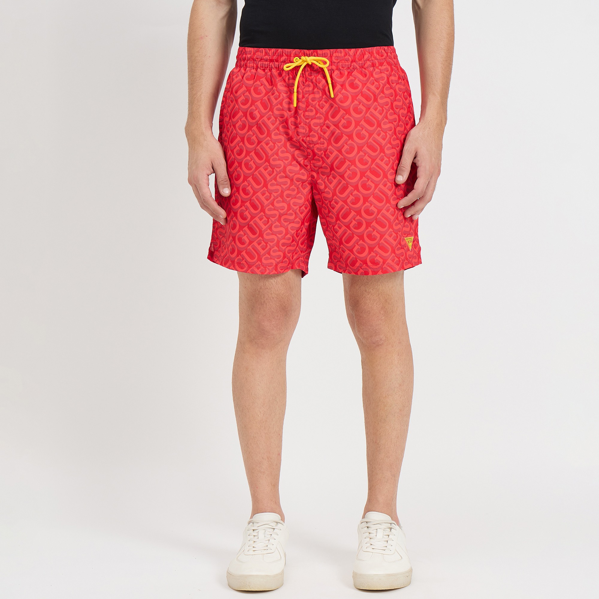 Guess Men Typography Drawstring Swim Shorts