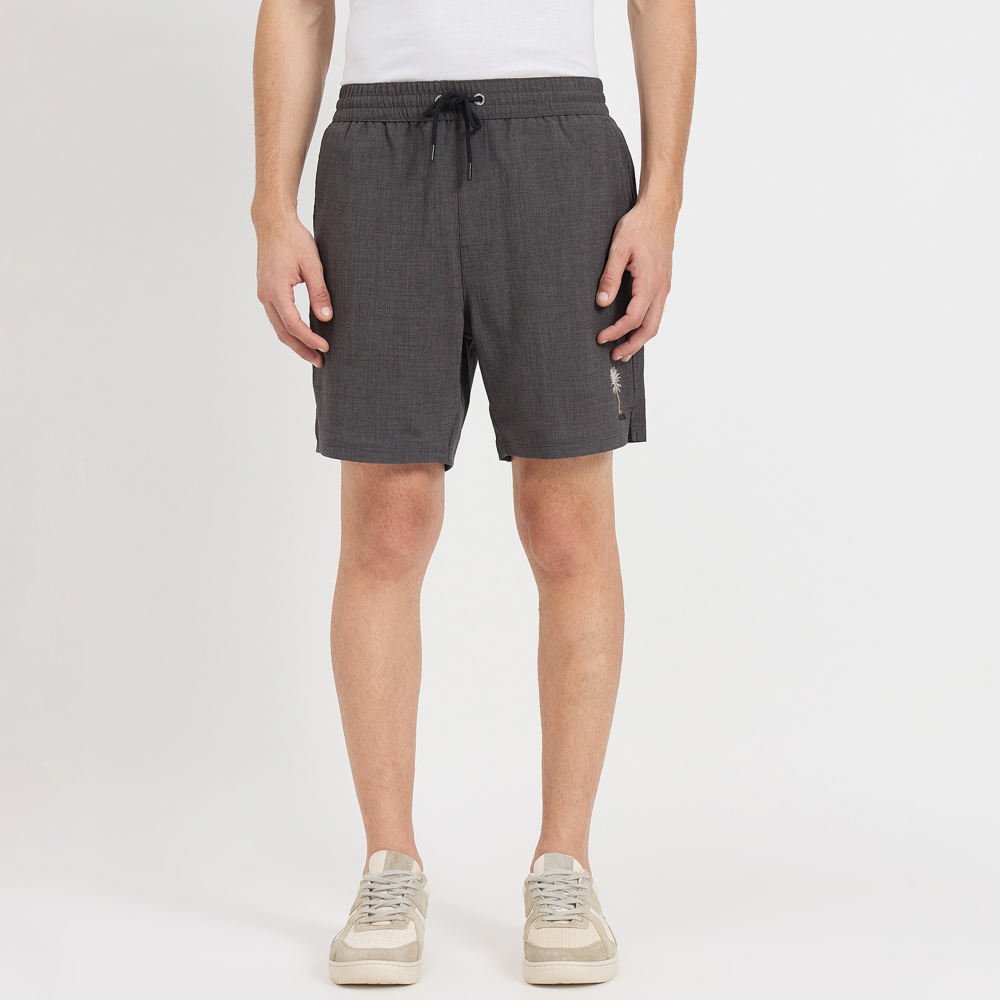 Guess Men Solid Drawstring Swim Shorts