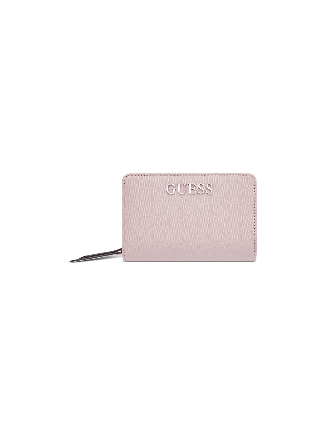Rose Petal Textured Zipper Abbas French Zip Around Wallet