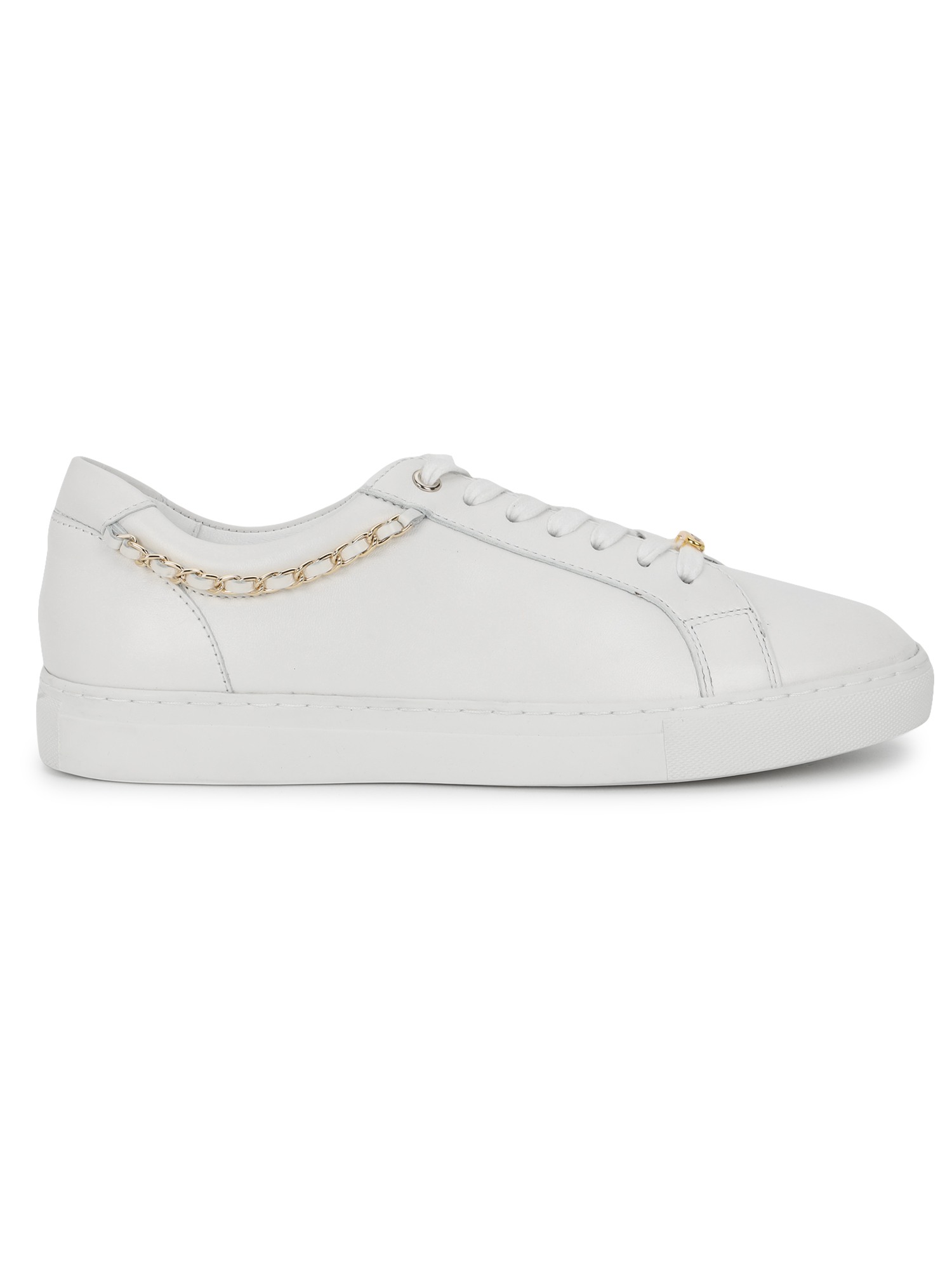 Guess Ananya Solid Round Toe Lace-Ups Cupsole Sneakers