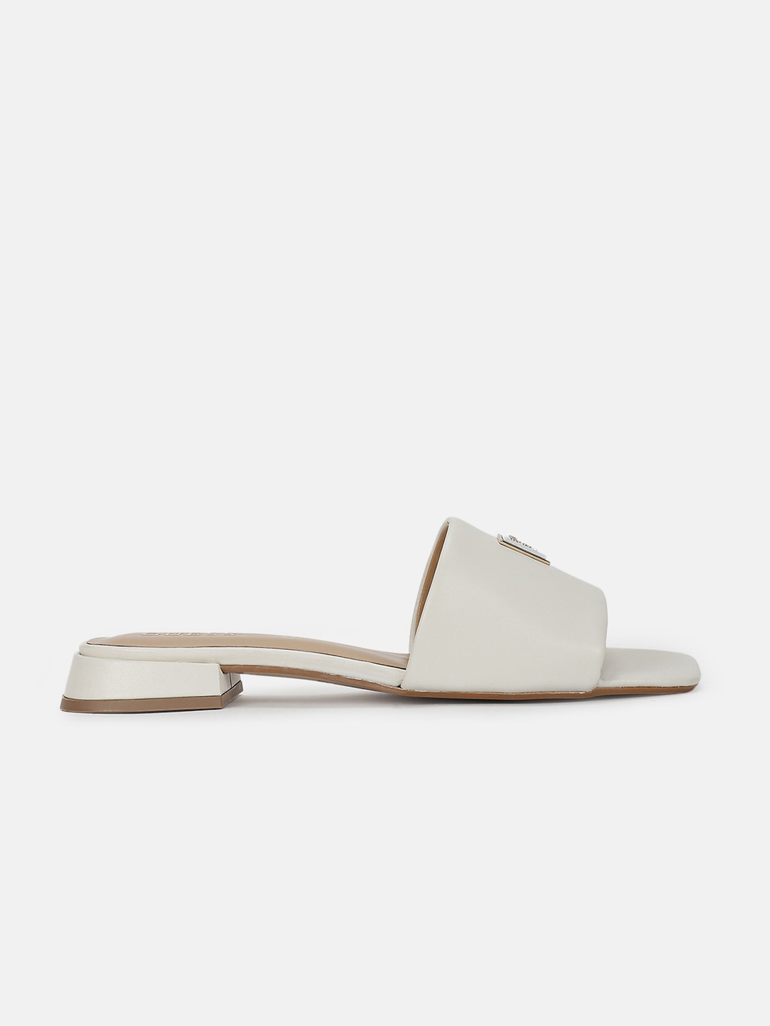 Ivory Solid Darika Sabot Low Heel Slip On Sandals