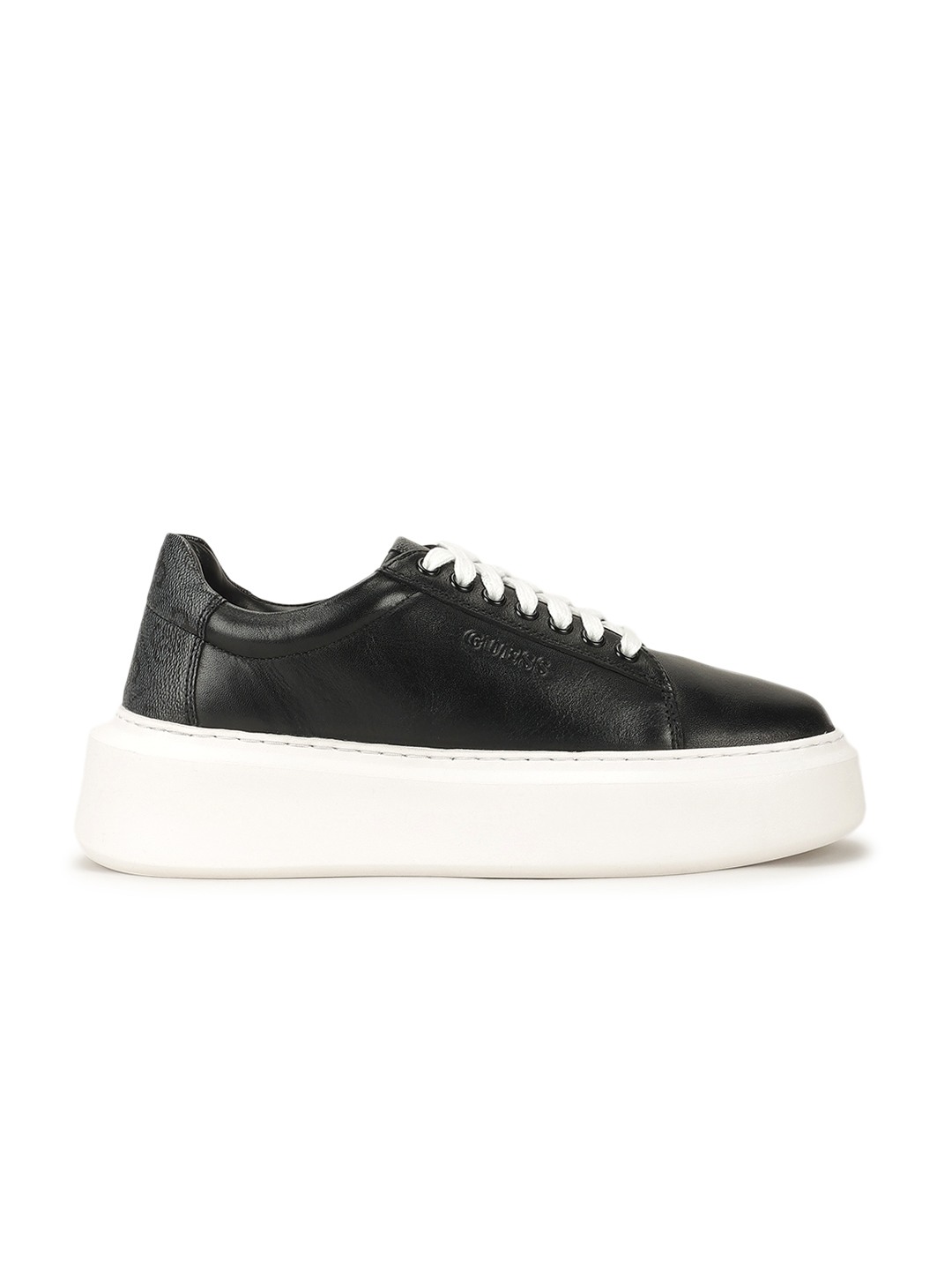 Esha Black Solid Lace-Up Sneakers