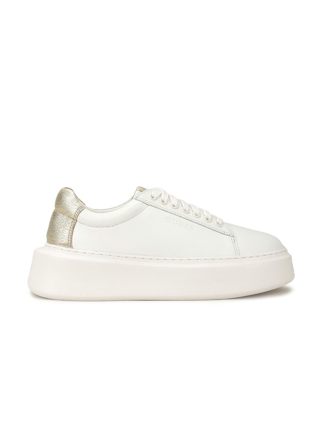 Esha White & Gold Colorblocked Lace-Up Sneakers
