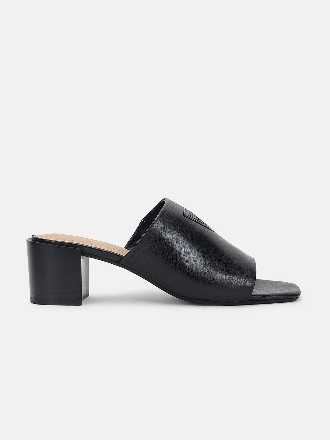 Black Solid Sabot Dress Sandals