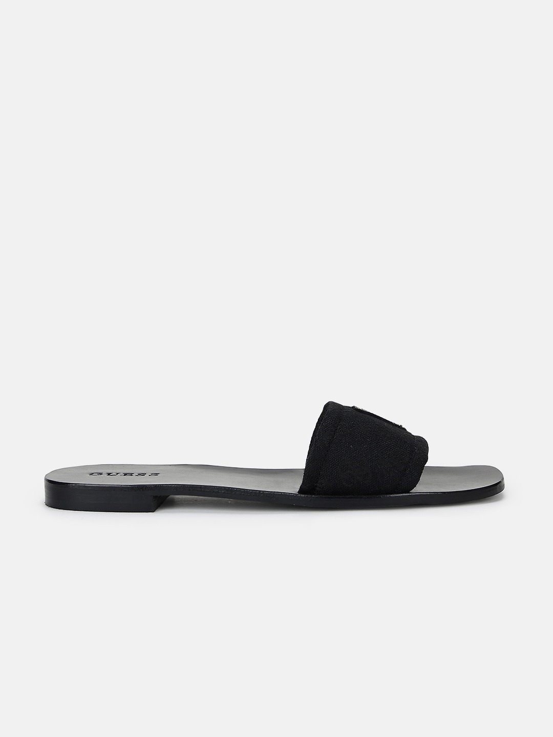 Women Black Polyurethane Flat Sandals