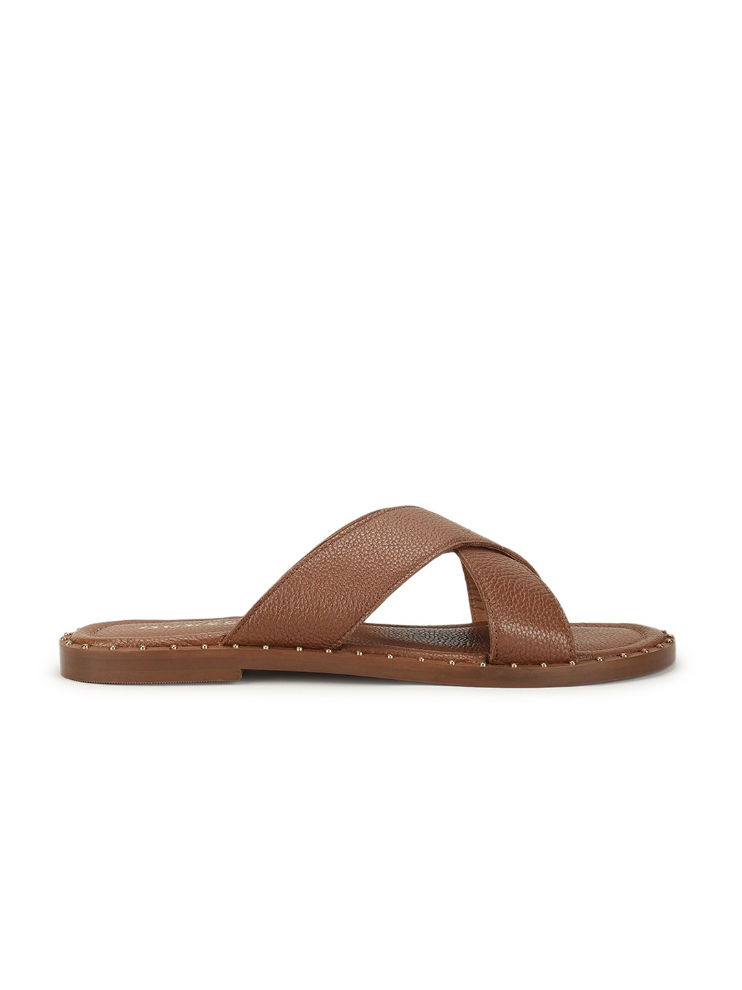 Pari Brown Solid Slip-On Flats