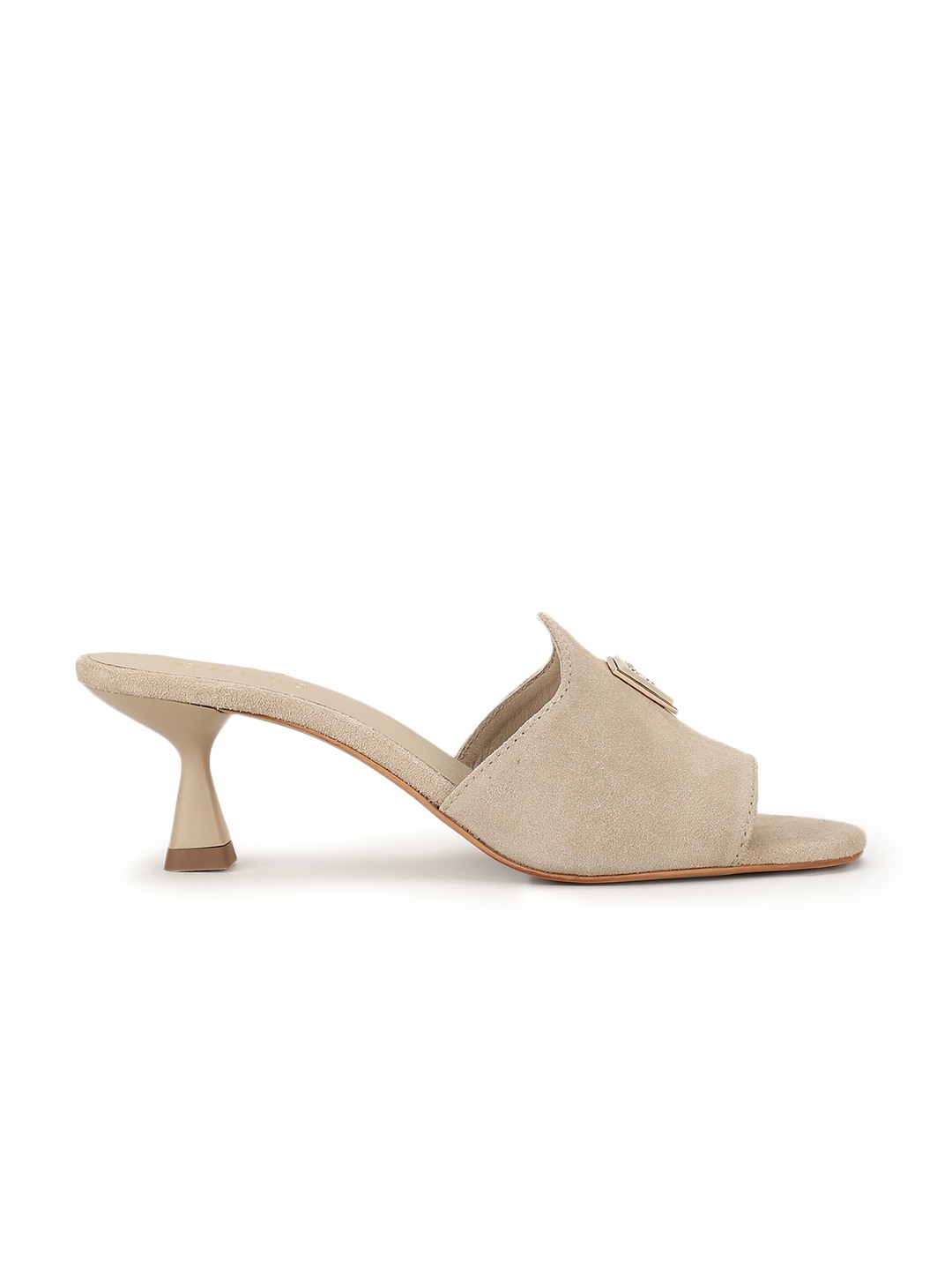 Rupa Nude Solid Peep Toes Kitten Heels