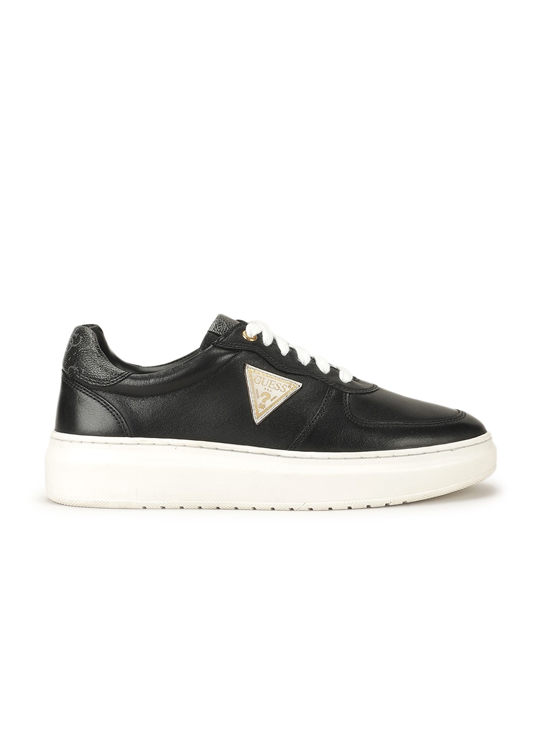 Yami Black Solid Lace-Up Sneakers