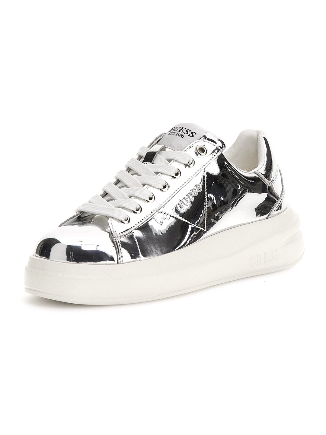 Guess Women Elbina Solid Lace Up Low Top Sneakers