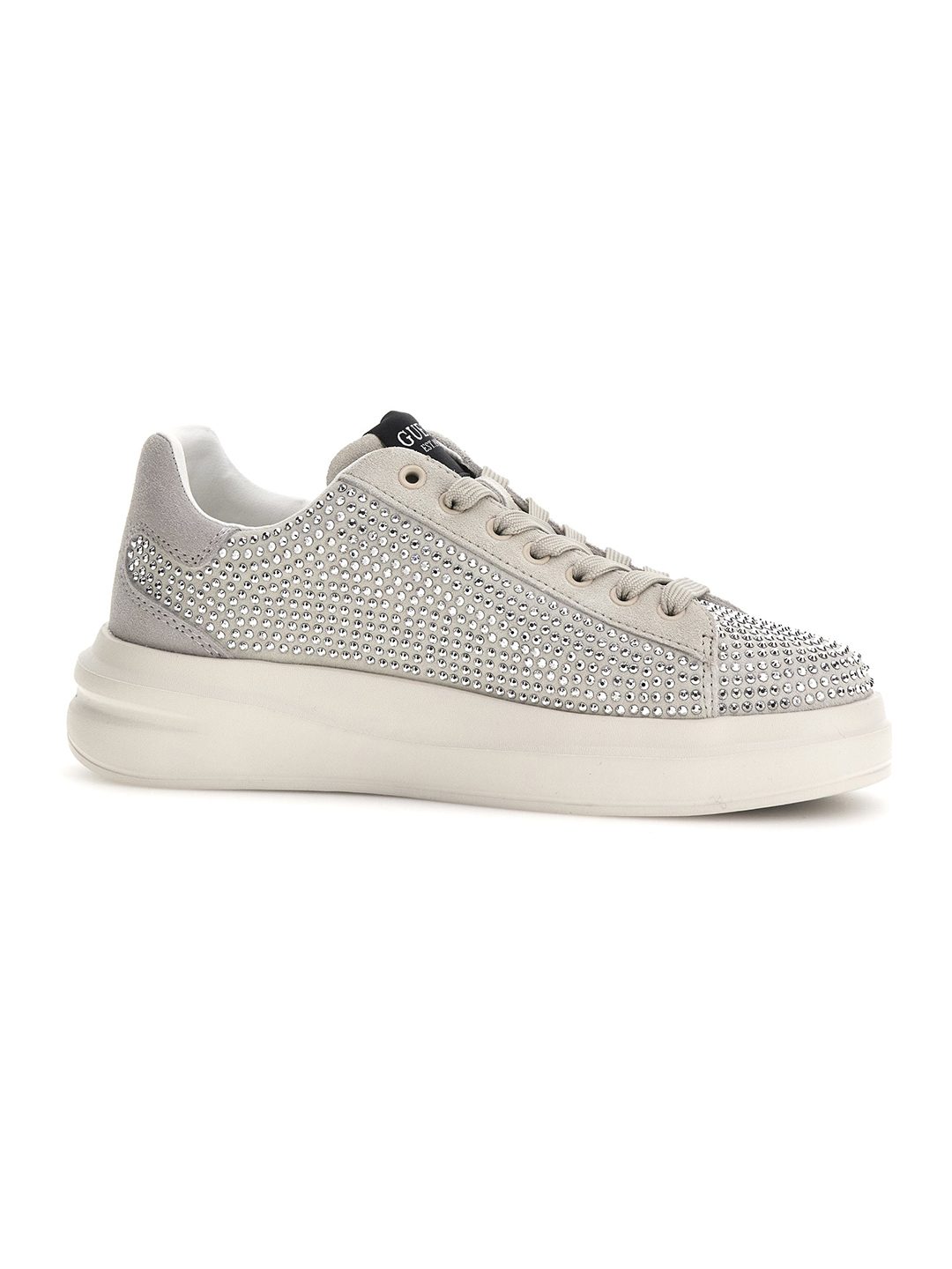 Guess Women Elbina Embellished Leather Lace Up Low Top Sneakers