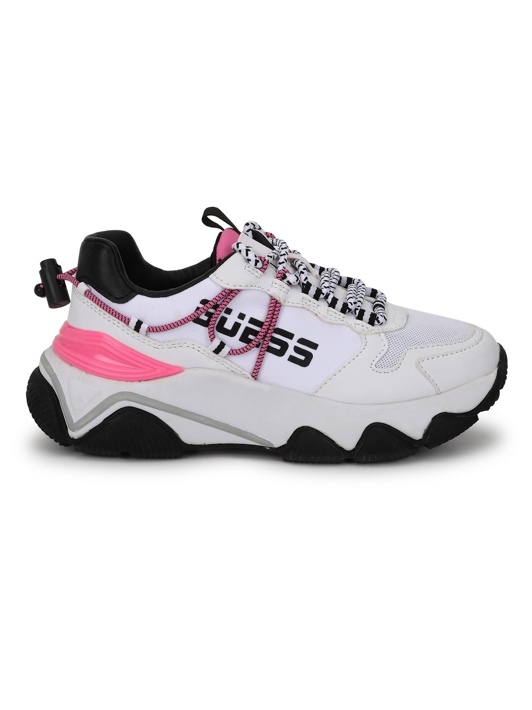 White Lace-Ups Printed Sneakers