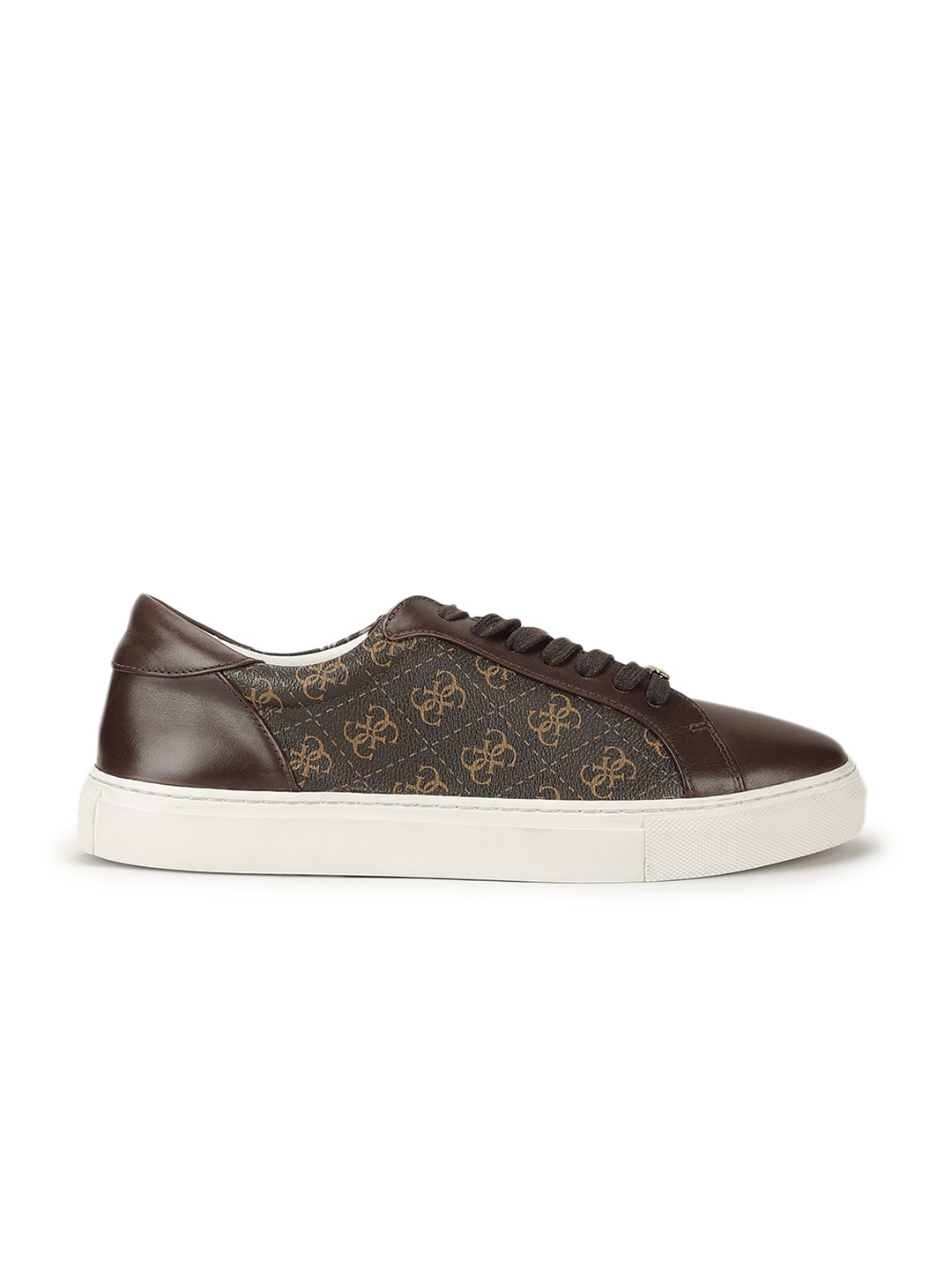 Aniket Dark Brown Printed Lace-Up Sneakers