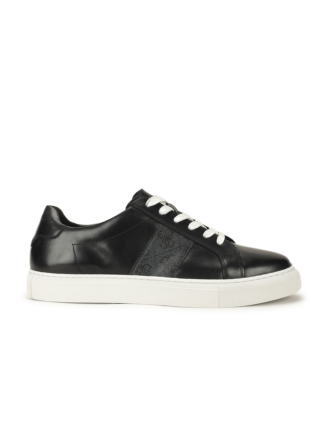 Archit Black Striped Lace-Up Sneakers