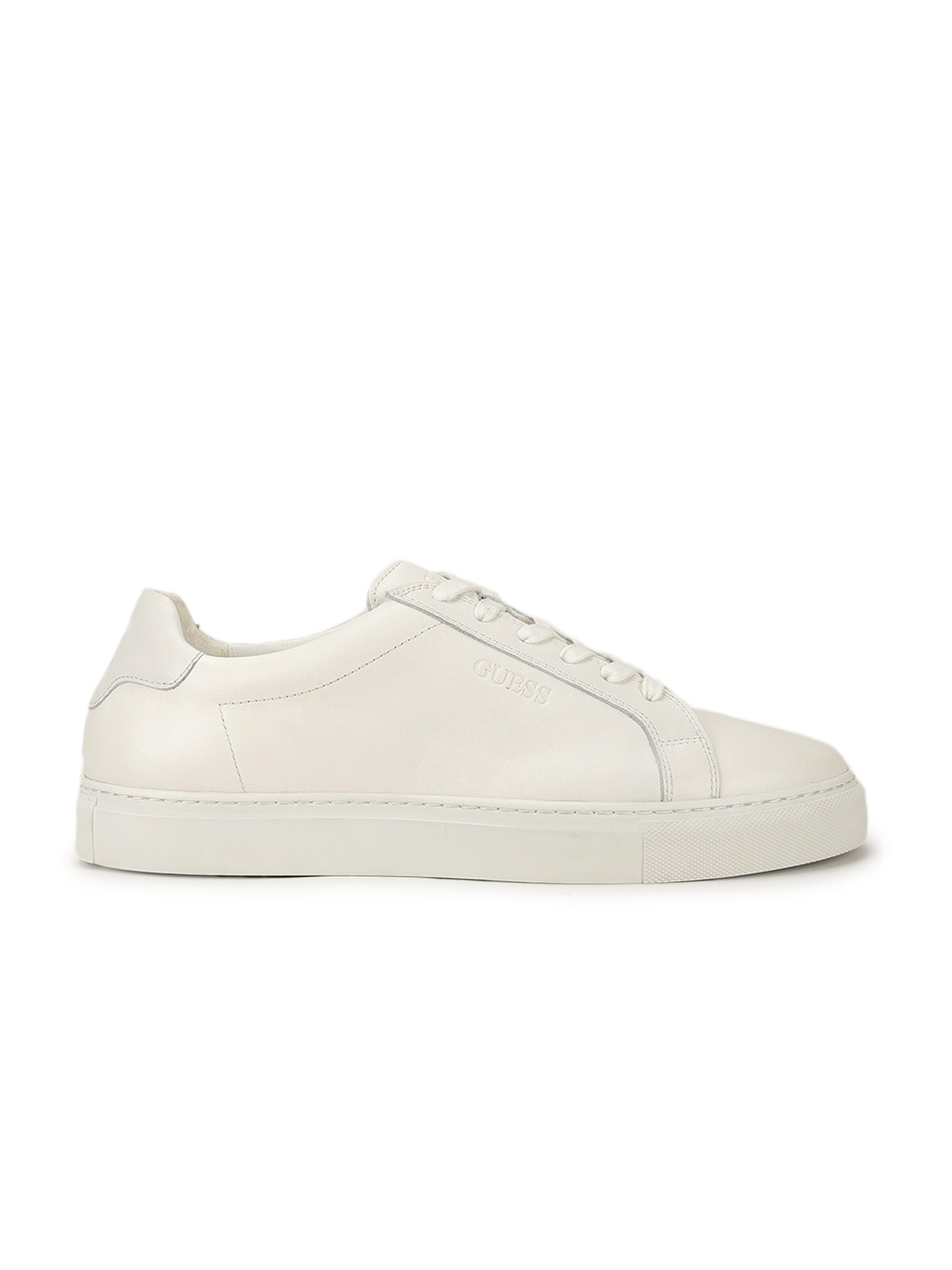 Aryan White Solid Lace-Up Sneakers
