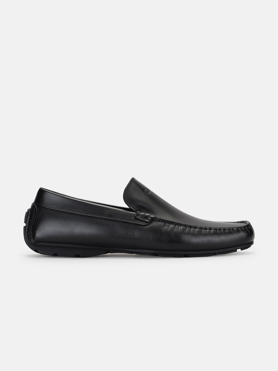 Black Solid Slip-On Square Toe Mocassin Loafers