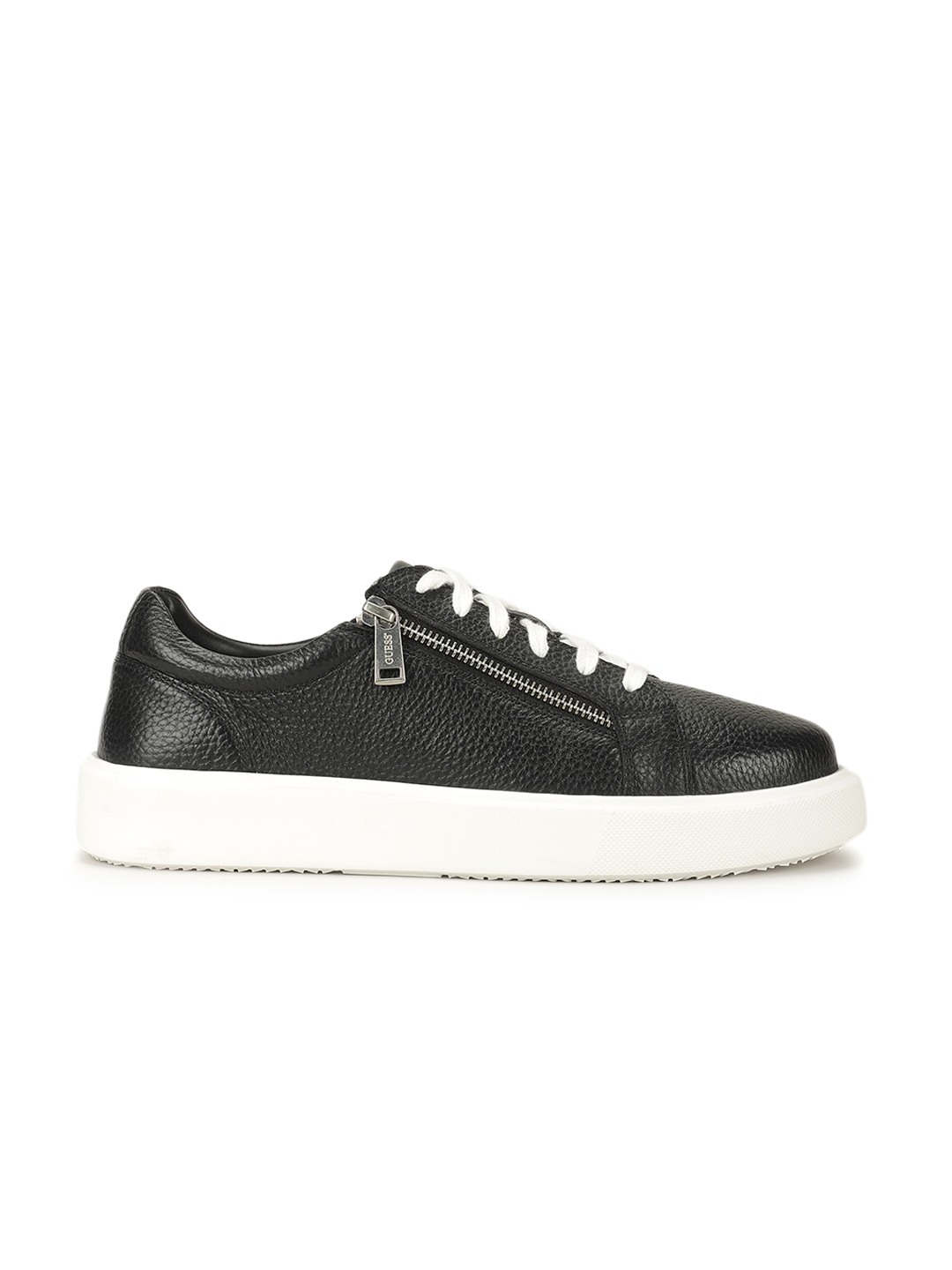 Dinesh Black Textured Lace-Up Sneakers
