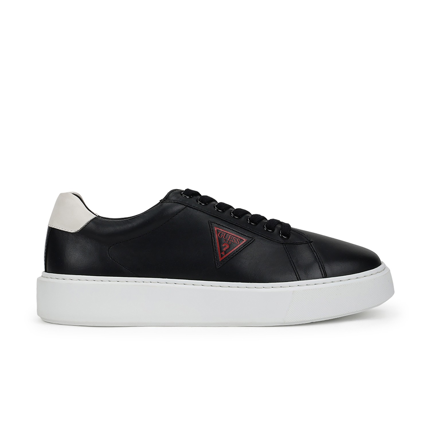 Men Black Leather Lace-Up Sneakers