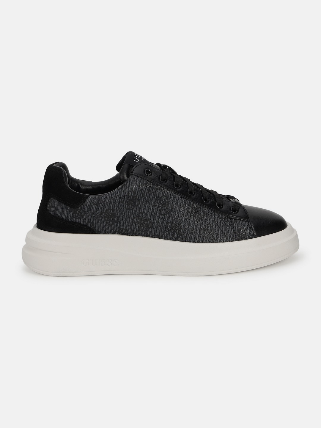 Men Black Coal Polyurethane Lace-Ups Round Toe Cupsole Sneakers