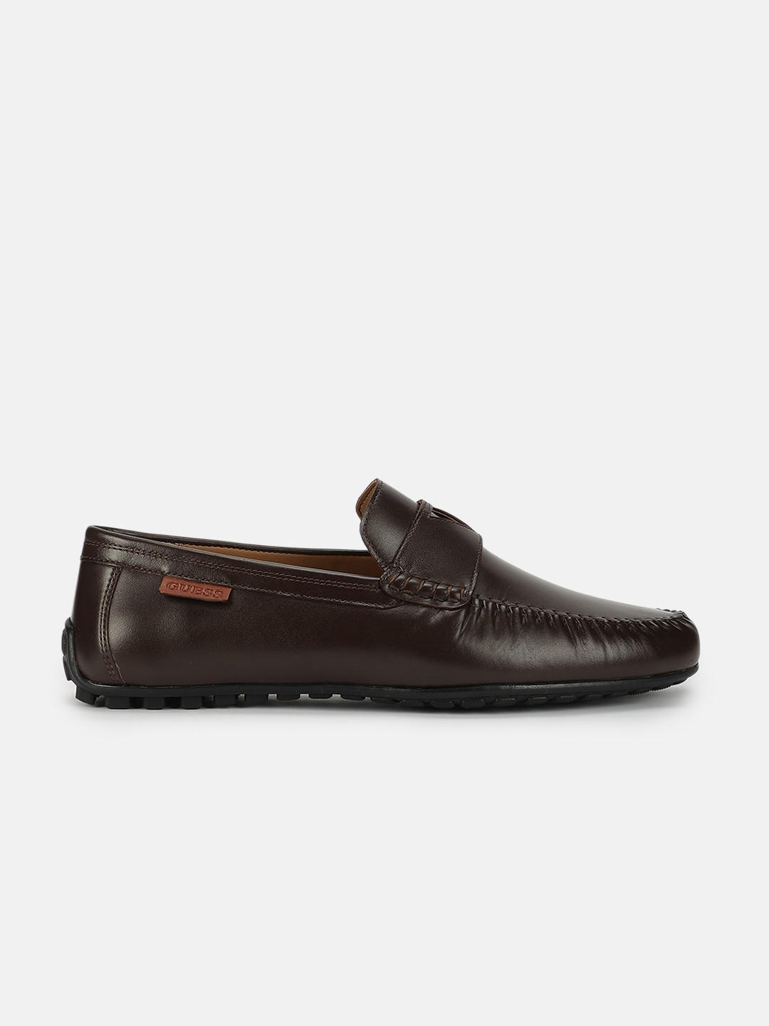 Dark Brown Solid Slip-On Driver Mocassin Shoes
