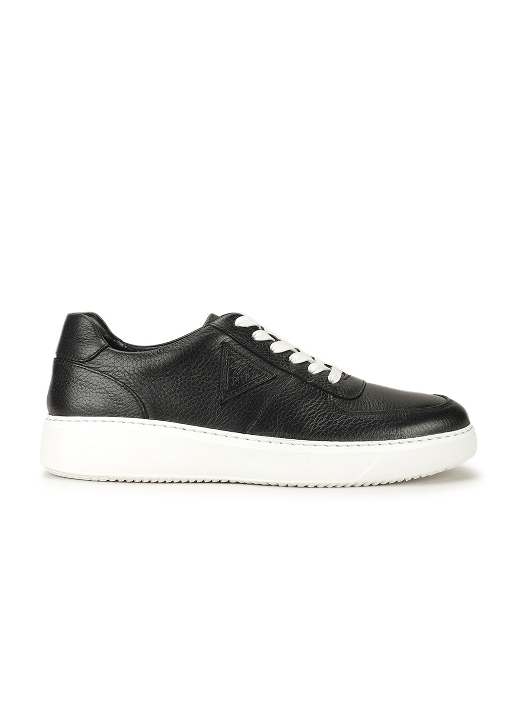 Manav Black Solid Lace-Up Sneakers