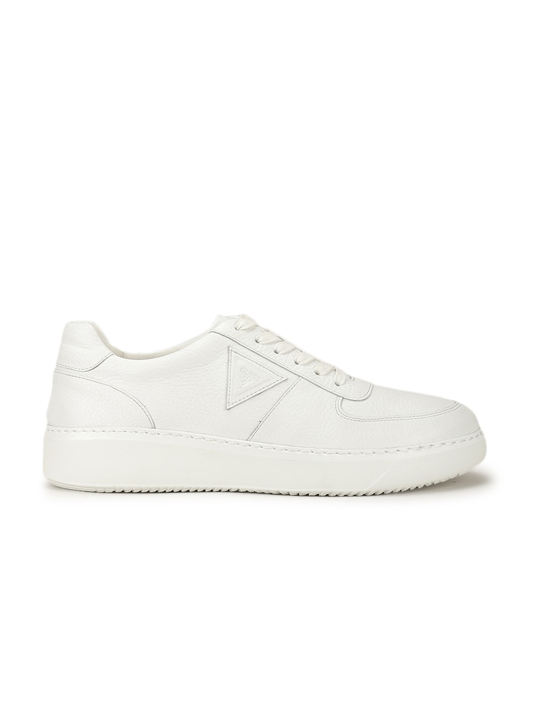 Manav White Solid Lace-Up Sneakers