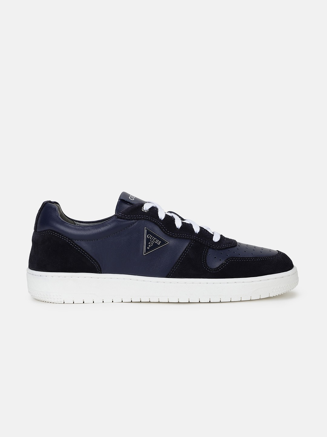 Men Dark Blue Polyurethane Lace-Up Sneakers