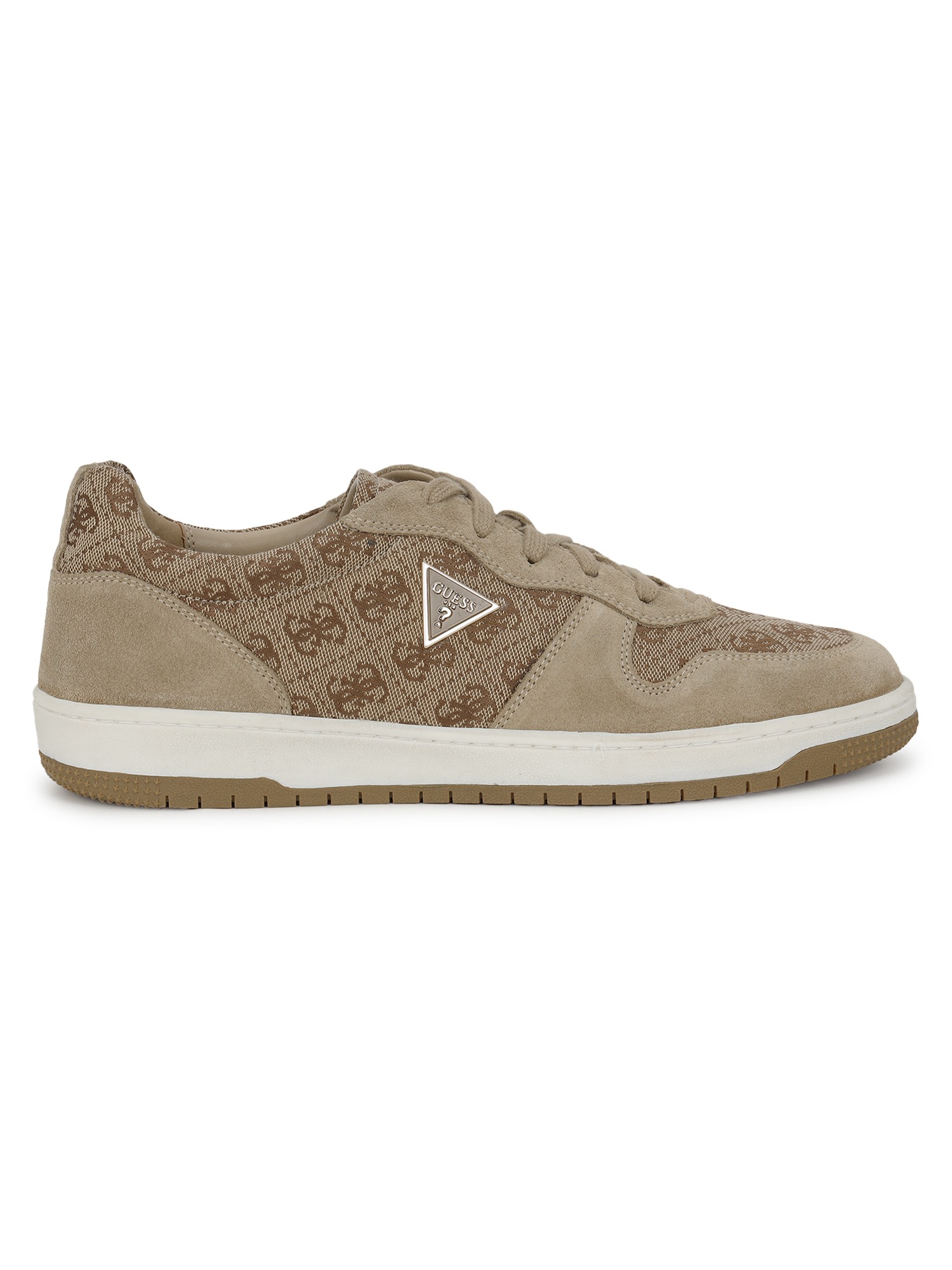 Guess Nekov Monogram Round Toe Lace-Ups Basket Sneakers