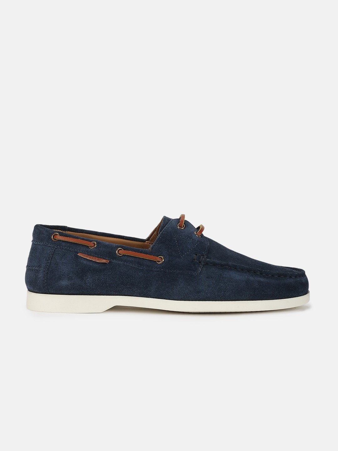 Blue Solid Lace-Ups Boat Shoes