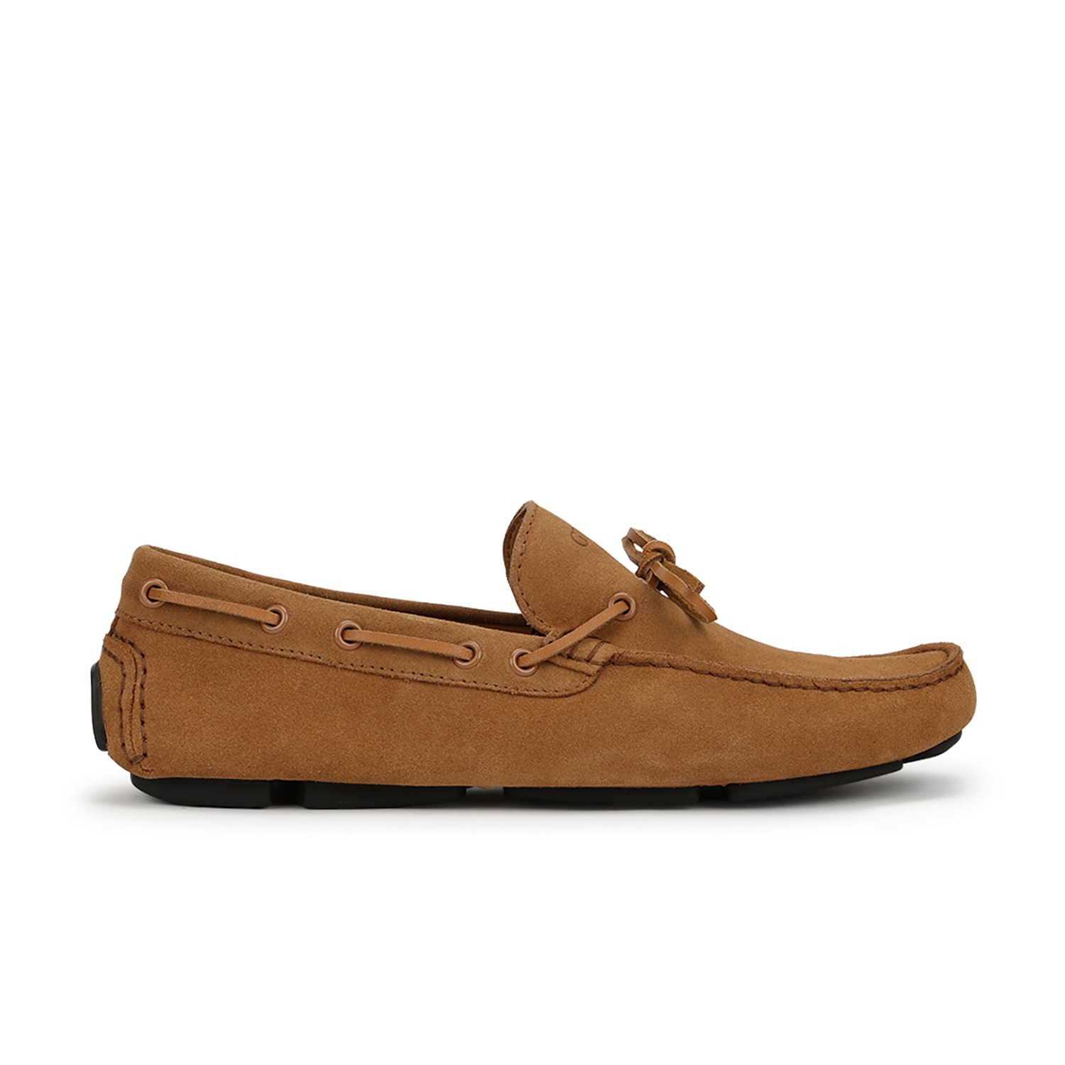 Men Brown Leather Round Toe Boat Shoes