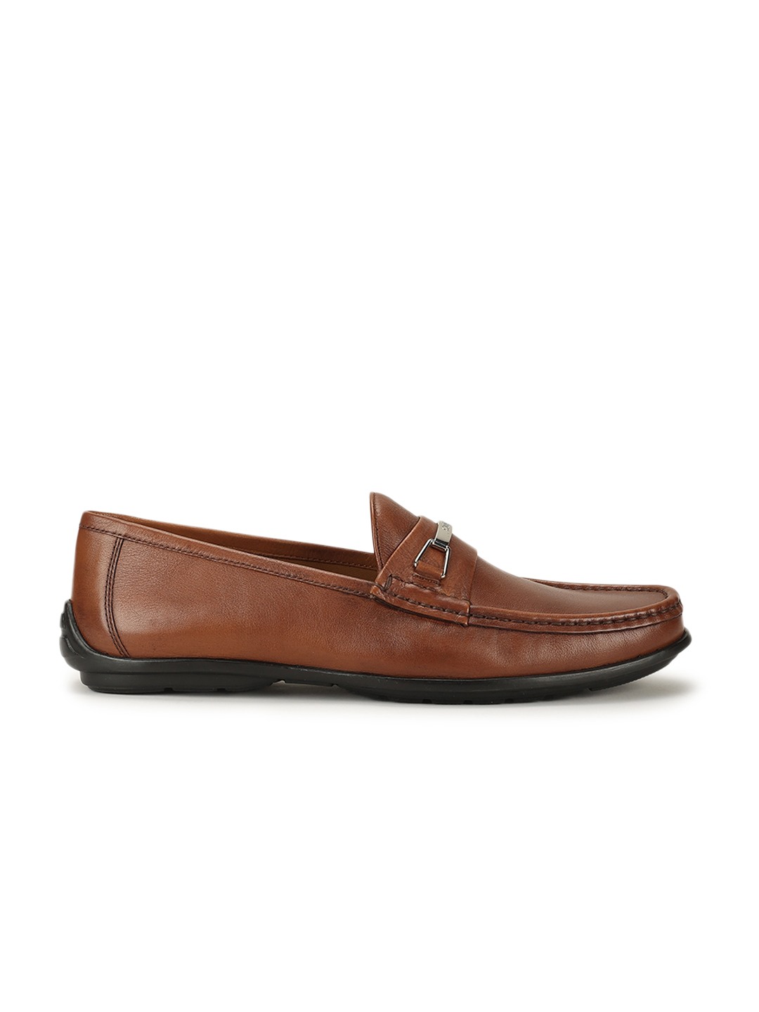 Sumit Tan Solid Slip-On Loafers