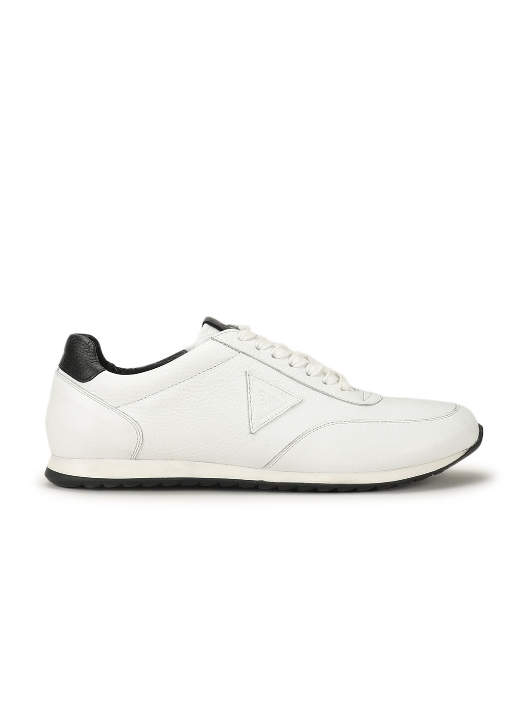 Tanay White Solid Lace-Up Sneakers