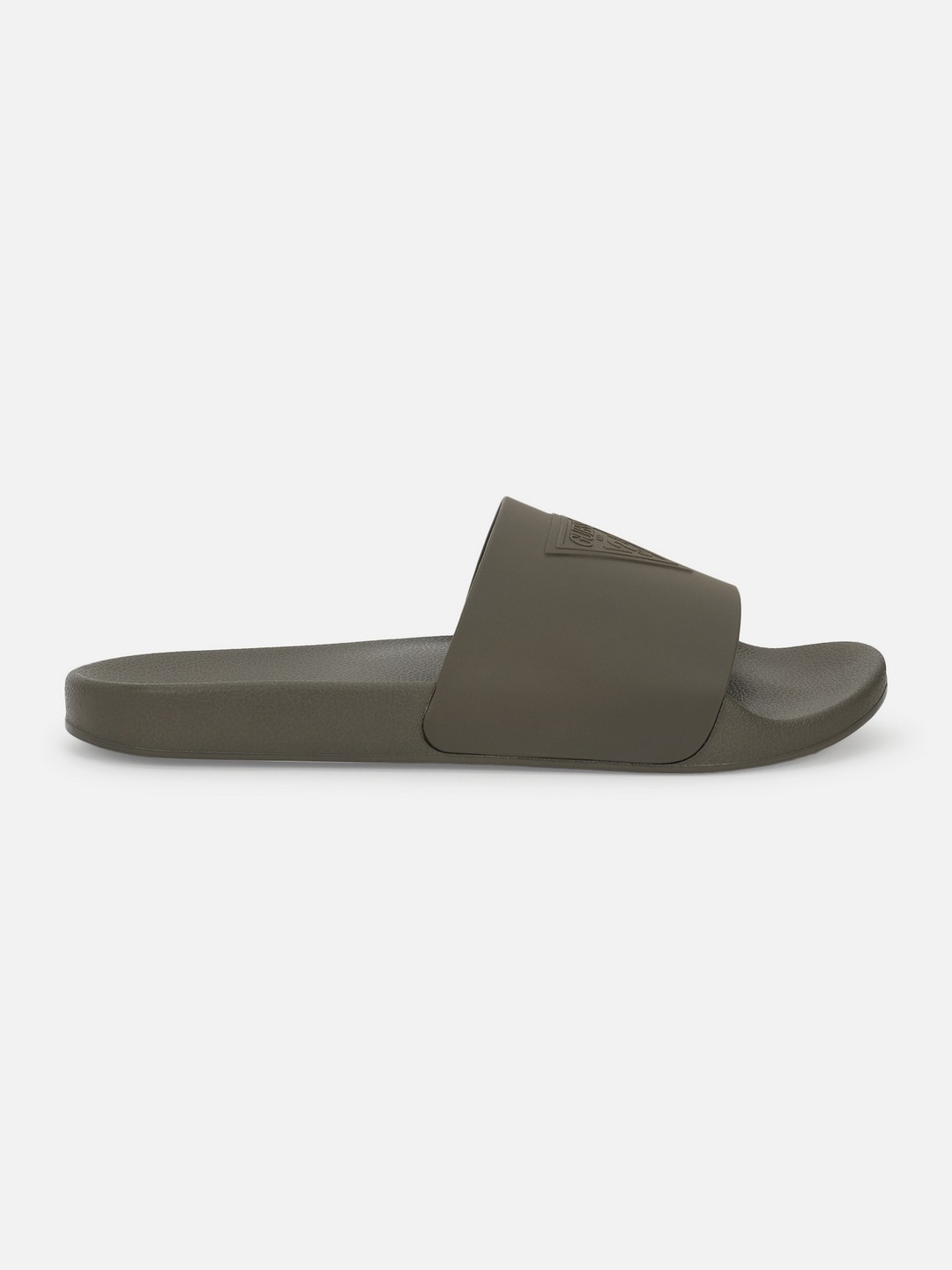 Men Green Polyurethane Slip-On Open Toe Sliders