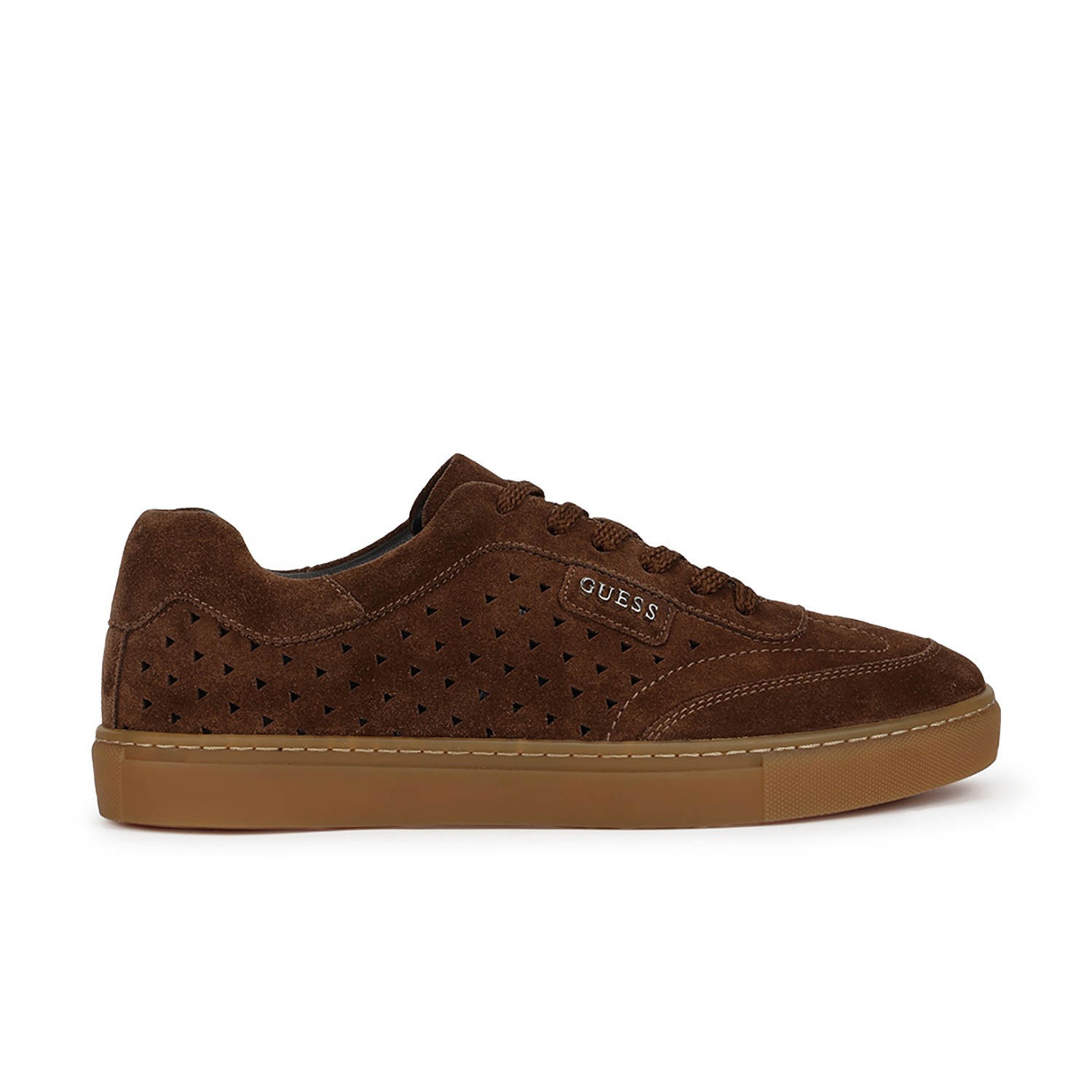 Men Brown Leather Lace-Up Sneakers