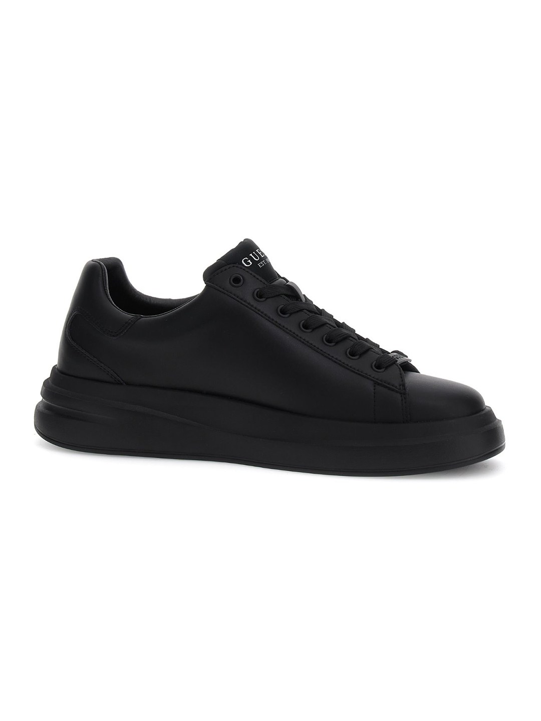 Guess Men Elba Solid Leather Lace Up Low Top Sneakers